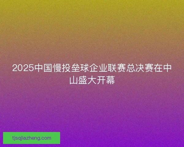 2025中国慢投垒球企业联赛总决赛在中山盛大开幕