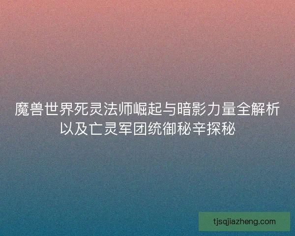魔兽世界死灵法师崛起与暗影力量全解析以及亡灵军团统御秘辛探秘